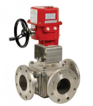 785 L - 3 way stainless steel flanged ball valve UVC15