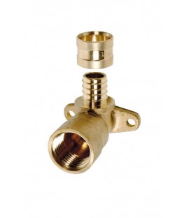 BRASS LONG ELBOW WALL CONNECT. 