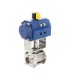 Reduced bore ball valve ELITR + RE/RES PTFE pneumatic actuator