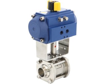 Reduced bore ball valve ELITR + RE/RES PTFE pneumatic actuator