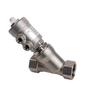 1436 - Normally closed Flow entry below the clack HF 32 - Full stainless steel actuated angle seat valve