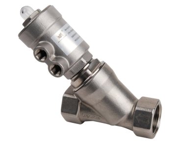 1436 - Normally closed Flow entry below the clack HF 32 - Full stainless steel actuated angle seat valve