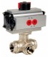 513 L port - 3 way brass ball valve double acting