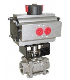 747 XS - 3 piece stainless steel ball valve double acting