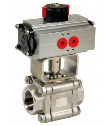 703 - 3 piece stainless steel ball valve double acting