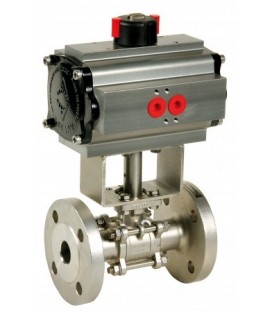 711 - 3 piece flanged stainless steel ball valve double acting