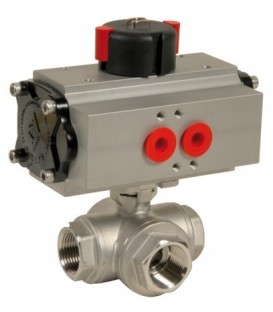 780 XS L - 3 way stainless steel ball valve double acting